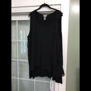 Catherine’s 4X black layered tank